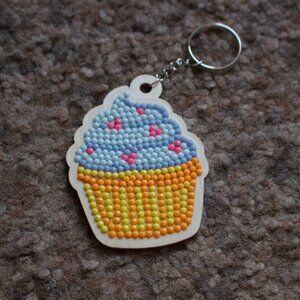 Diamond Art Cupcake Keychain
